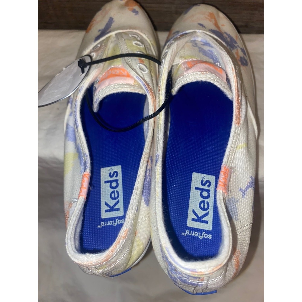 Keds Women's Chillax Twill Slip On‎ Sneaker, White/Peach Splatter, sz 6 - Picture 7 of 9